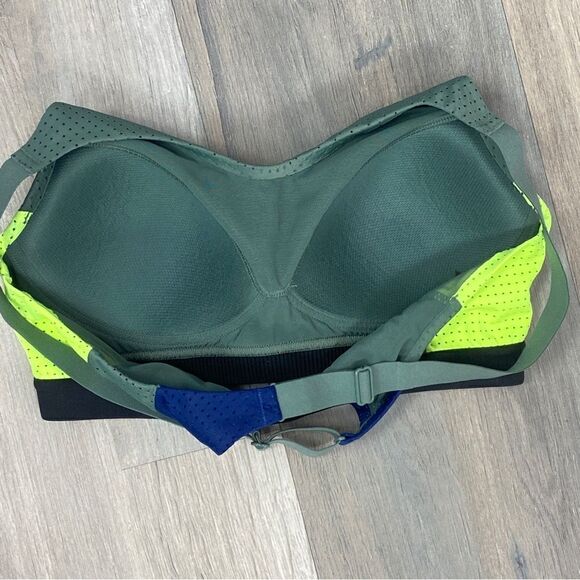 Victoria’s Secret Sport Color Block Lightweight Sports Bra Olive Green Blue 34B - Picture 8 of 11